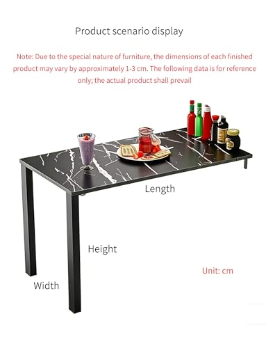 Table pliante murale réglable et peu encombrante avec plateau transparent durable