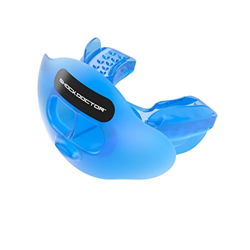 Shock Doctor Max Airflow Lip Guard/Mouth Guard. Football Mouthguard 3300. for Kids/Youth and Adults. Breathable Wide Opening Mouthpiece. Helmet Strap Included