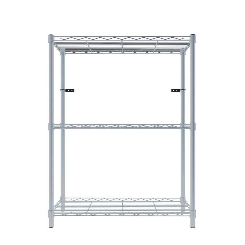 Image of 3-Shelves Heavy Duty Steel Storage Rack | Multipurpose Shelving Unit for Kitchen, Home & Utility