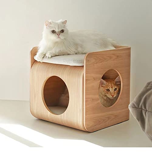 Table d'appoint en bois et lit pour chat fermé pour éliminer le désordre - 3