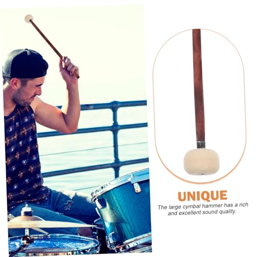 Levemolo 2pcs Palillos de Percusión con Mango de Madera y Cabeza de Fieltro para Batería y Marcha miniatura 7
