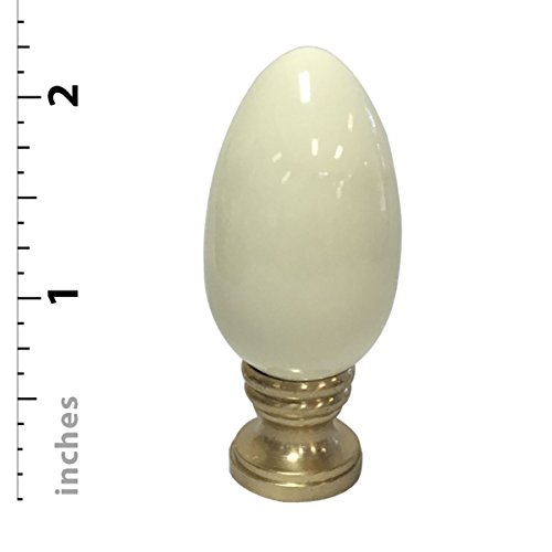 Image of Royal Designs, Inc. Ceramic Egg Shaped Lamp Finial for Lamp Shade, F-5050BG-1, Beige