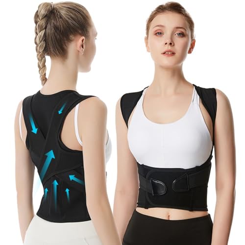 FDEETY Corrector Postura Espalda Ajustable Chaleco Ortopédico Lumbar Soporte Columna Vertebral Hombros Alivio Dolor Talla Xl