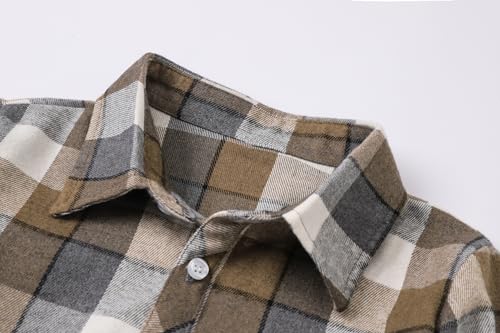 Image of Betusline Boy and Men Button Down Plaid Shirt