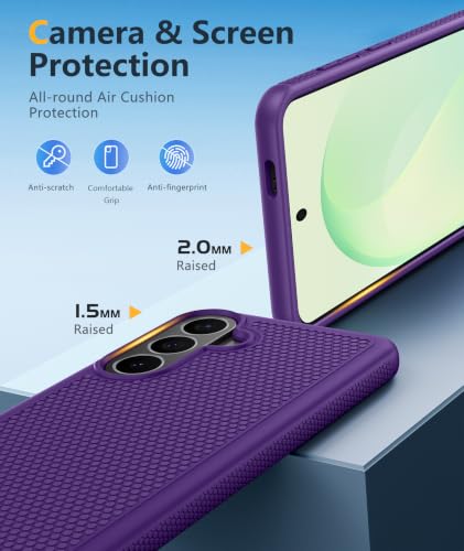 Image of FNTCASE for Samsung Galaxy S26-FE Case: Non Slip TPU Military Grade Purple