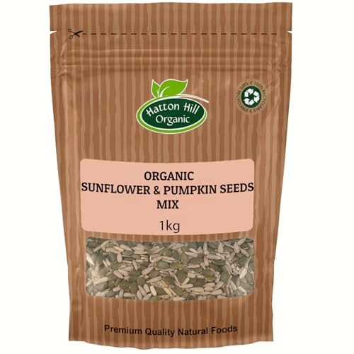Organic Sunflower & Pumpkin Seeds Mix 1kg by Hatton Hill Organic | Natural, Nutritious Seed Blend for Snacking & Baking