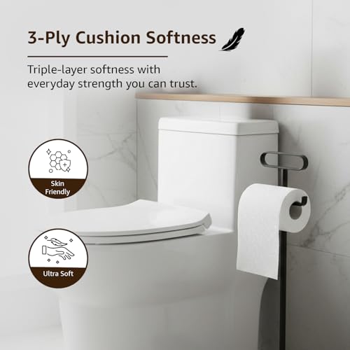 Image of Amazon brand- Amazon Basics 3 ply Toilet tissue Paper Roll 1260 pulls | 140 pulls x 9 Rolls| Soft & Gentle| Chemical-Free