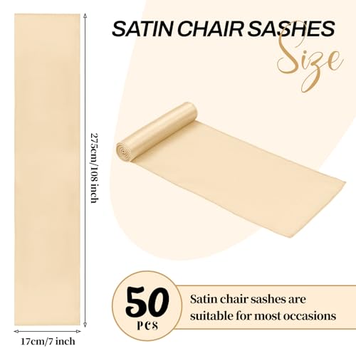 Pesonlook 50 Pcs Champagne Chair Sashes - Image 2