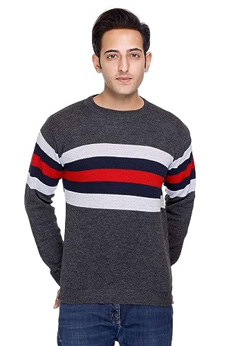 Image of Men's Acrylic Wool Printed Round Neck Full Sleeve Sweater