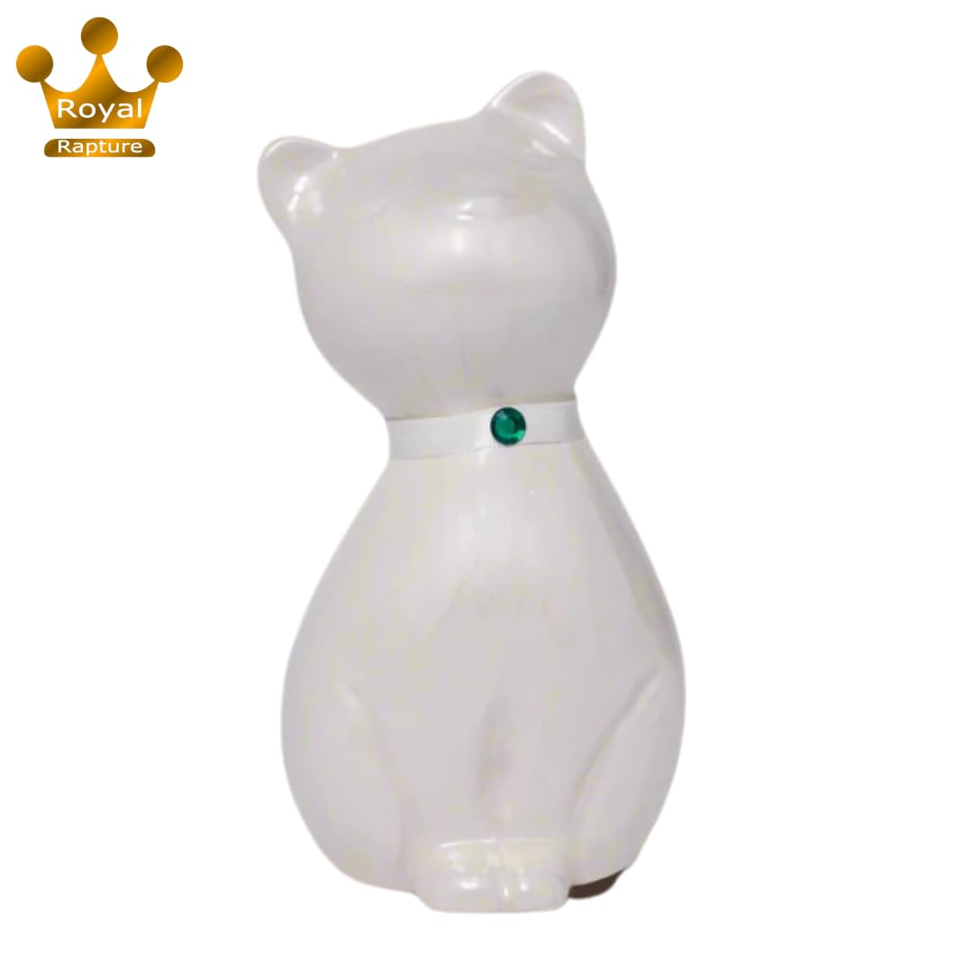 Urn For Ashes Cremation Funeral Memorial Love Urns Decorative Cat Kitty Figurine Pet|Alloy|(White Kitty, 8.5") RCM02-01