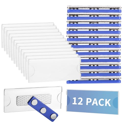 12 Stück Namensschilder Magnet Namensschilder Magnet 75 x 30mm Name Plate für kleidung Ausweishalter für Kleidungs-ID-Halter mit 3-Punkt-Selbstklebemagneten