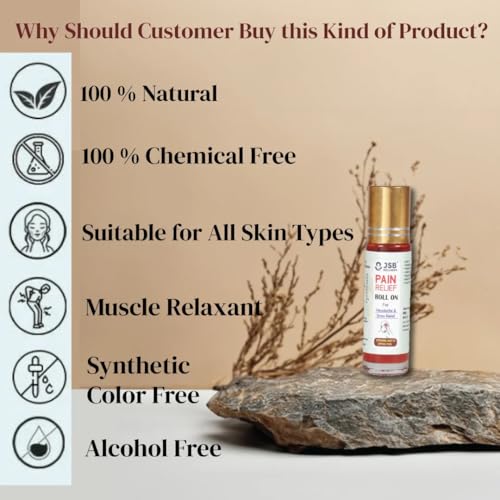 Image of JSB Stress Relief Oil Roll On for Massage | Headache Relief | Migraine | Computer Eyes Pain | After Viewing Mobile Screen For Long | Quick Action | Pocket Sized | Easy to Carry | Travel Friendly