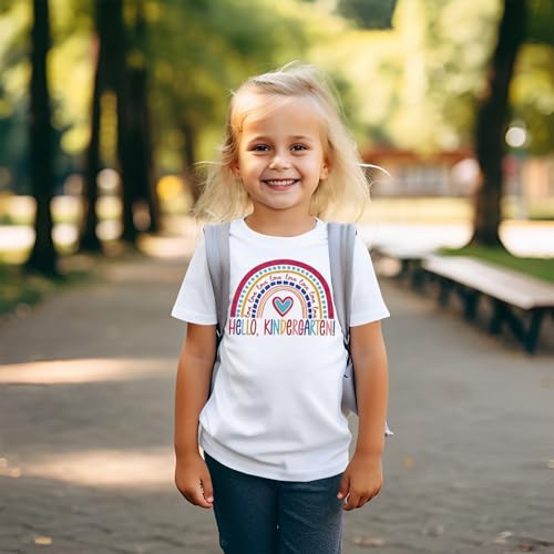 Kindergarten Shirt for Girls First Day of Kindergarten Tshirt Cute Rainbow Tops Toddler Kids Back to School Outfits3