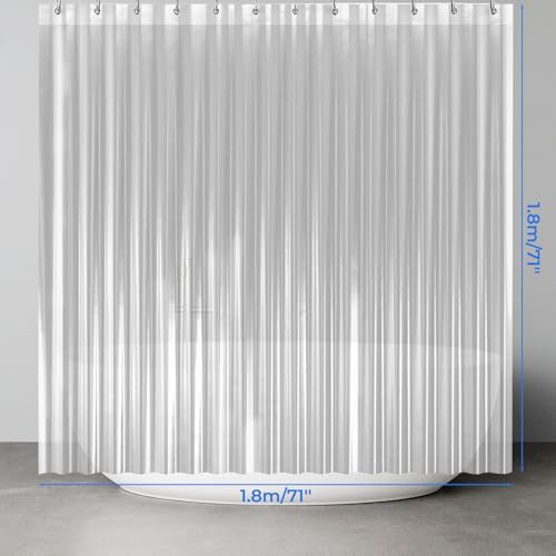 Rideau de douche transparent PEVA imperméable 180x180 résistant à la moisissure - 3
