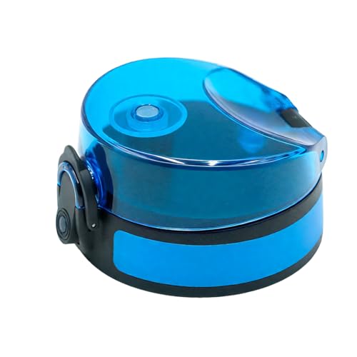 GXGM Tapa De Repuesto Para Botellas,Con Pajita De Silicona,Cierre Hermético,Apto Para Lavavajillas,Diseño Infantil,Para Botellas De 1000ml（Azul）