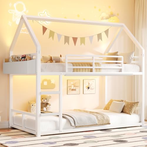 Jocoevol White Low Twin Bunk