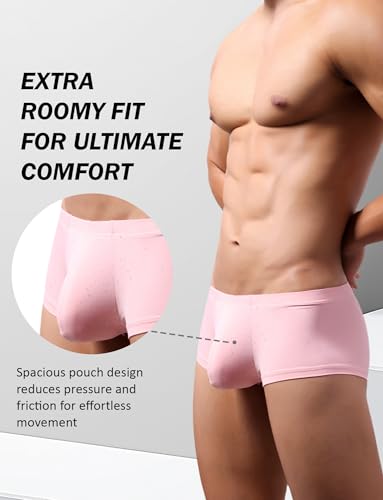 Panegy Men's Shiny Boxer Briefs Solid Comfort Stretch Underpants Low Waist Night Club Underwear3