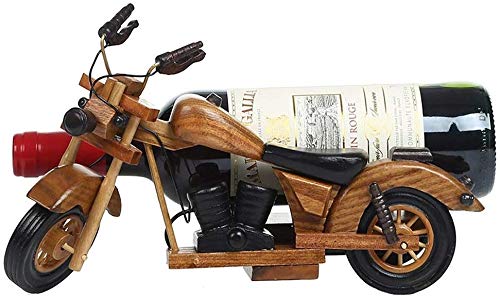 Soporte para botella de vino estilo motocicleta de madera miniatura 5