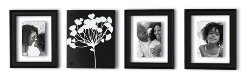 Beyond Words 4-Piece Love Grows Box Picture Frame Set, Black