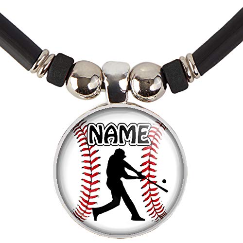 Baseball Charm Necklace- Unisex Baseball Pendant Jewelry - Customized Baseball Necklace with Name and Number- Perfect for Baseball Players, Baseball Moms, Baseball Teams and Coaches