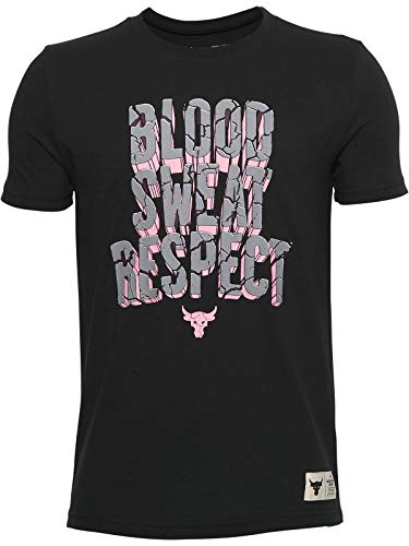 Under Armour Boys (8-20) Project Rock Blood Sweat Respect Short Sleeve Athletic T Shirt (Large, Black)
