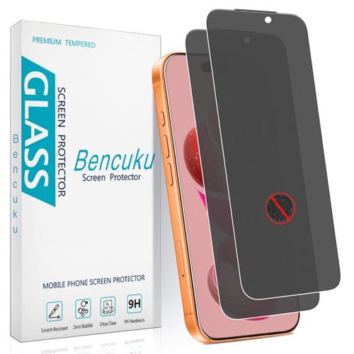 Bencuku 2 Pack Matte Privacy Screen Protector for iPhone 17 Pro Max 6.9 Inch Anti Spy Private Tempered Glass Full Coverage Anti Glare Anti Fingerprint Bubble Free
