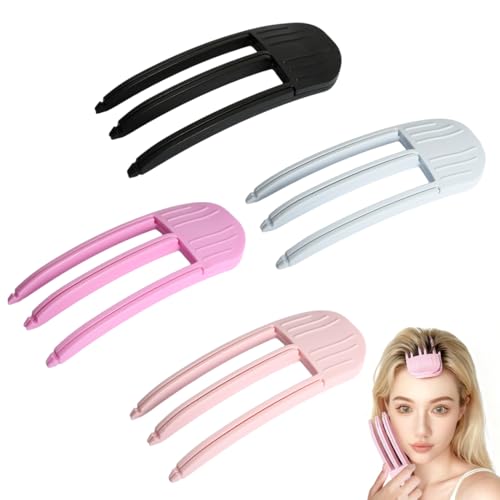 4 pcs Clip Volume Capelli Ricci con 3 Denti Accessori Mollette per Capelli Ricci Donna per Frangia Voluminosa e Acconciature con Corona Alta Rosa Blu Nero Viola