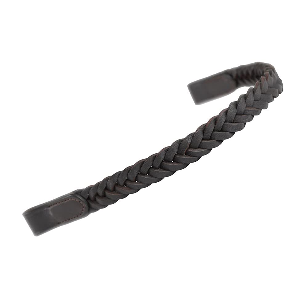 Shires Aviemore Plaited Browband - Brown Pony