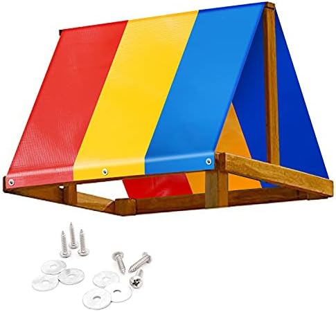 Swing Set Replacement Tarp 52" × 90", Multicolor Playground Roof, Multicolor Backyard Playset Canopy Replacement 52 × 90 in, Kids Wooden Swingset Canvas Cover Replacement, Waterproof & UV Protection