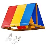Swing Set Replacement Tarp 52" × 90", Multicolor Playground Roof, Multicolor Backyard Playset Canopy