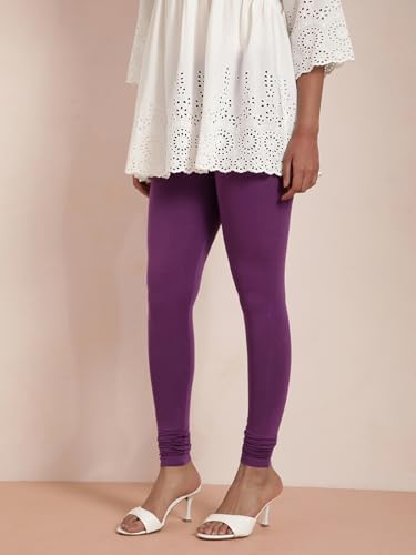 Image of TWIN BIRDS Tailored Cut and Classic Fit Super Stretchable Elastane Fabric Churidar Leggings for Women