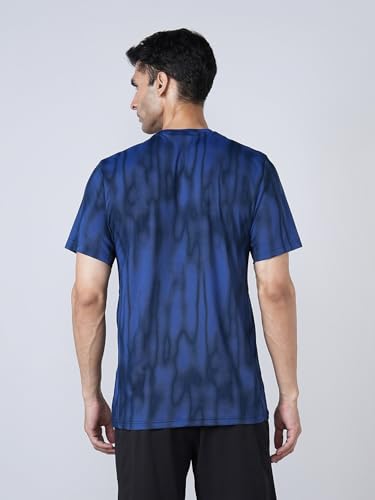 Image of TECHNOSPORT Men Cricket Fan T-Shirt IPL Printed Casual Sportswear Tee Typography Print Slim Fit Round Neck Short Sleeve Polyester Sports Tshirt for MenIPL MensJersey