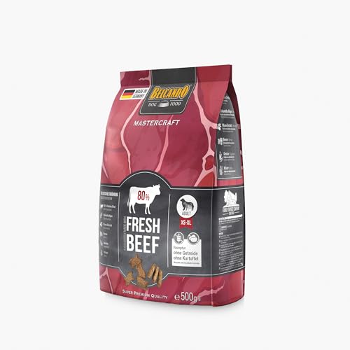 Belcando Mastercraft Fresh Beef [500g] Cibo secco per cani | 80% di carne fresca | Cibo per cani senza cereali con manzo | Puro | Per tutte le razze