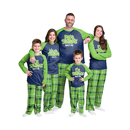 Seattle Seahawks NFL Plaid Family Holiday Pajamas - Mens - XL