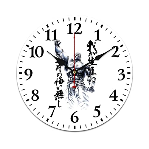 北斗の拳掛け時計 木製壁掛け時計 静音 連続秒針 壁掛け時計 掛時計 クロック 時計 壁掛け ホワイト クロック 掛け時計 おしゃれ 北欧 電波 30*30cm