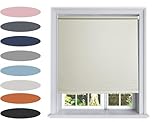 Lister Cartwright Roller Blinds Blackout Thermal(Beige) – UV Protection, Insulated Trimmable Window Blind, Easy Fit, Child Safe for Home Bed Room,Living Room & Office(60W x160H cm)