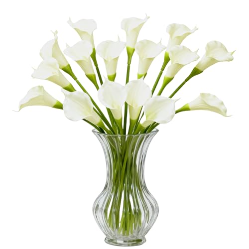 Calla Lily Artificial Flowers 22PCS 25Faux Calla Lillies(Lovry White)