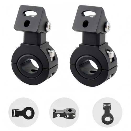 Motorcycle Spotlight Bracket Light Bar Mounts for Driving Fog Lights 360 Degree Adjustment Tube Clamp Mounting Bracket Fit 0.7-1.25 ATV UTV Roll Bar (2 Pcs)