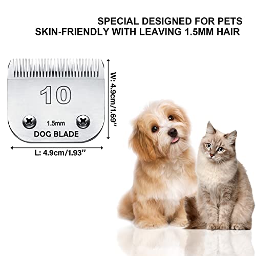 10 Blades Dog Grooming Clipper Replacement Blades Compatible With Andis/Wahl/Oster Pet Clippers Ag Agc Ceramic Sharp Size-10, 1/16-Inch Cut Length (#10 Blade/1Pc) #TOP1