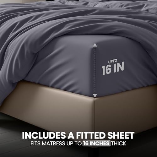 Image of Utopia Bedding 4 Piece Bedding Set - 1 Fitted Sheet (54x75), 1 Duvet Cover Full Size, 2 Pillow Case (20x30) - All Season Luxury Bed in a Bag with Zippered Full Duvet Cover - No Comforter (White)