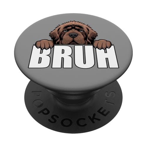 Funny Newfoundland Dog Bruh Newfie Dog Lover Hombres Niños Niños PopSockets PopGrip Adhesivo