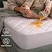 HOME STILL King Mattress Protector, 160x200x30 cm, 100% Waterproof Quilted Microfiber Fitted Cover, Breathable Top, Waterproof Bottom, Antibacterial, Machine Washable