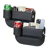 LuminaVerde Auto Organizer Mittelkonsole, 2 Stück Organizer Auto als Autositz Organizer, Premium Konsole Auto Zubehör Innenraum