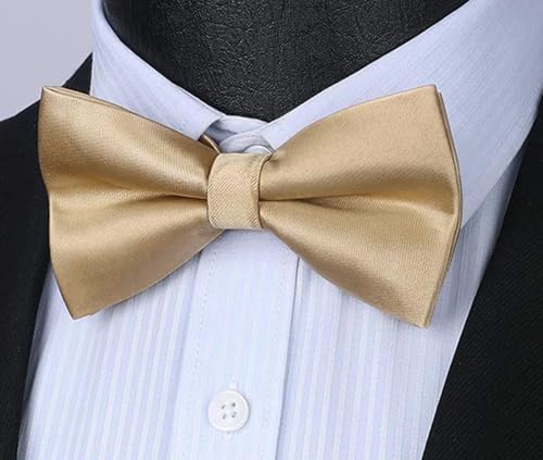 Image of HISDERN Bow Ties for Men Pretied Bowties Classic Formal Business Bow Tie Adjustable Tuxedo Bowtie for Wedding Party
