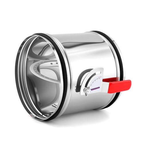 Aulmscn 8 Inch HVAC Duct Manual Volume Backdraft Damper,Stainless Steel Airflow Control Valve With Adjustment Handle,Duct Damper for HVAC Ventilation System (8inch)