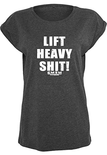 T-shirt femme col rond emom Fitness ample et résistant pour l'haltérophilie en salle