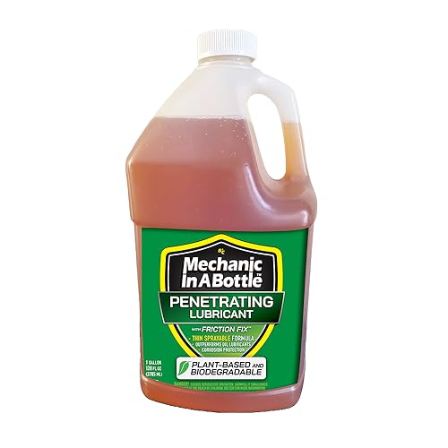 Mechanic In A Bottle Penetrating Lubricant w/Friction Fix - Thin Sprayable Lubricant Formula - Plant-Based and Biodegradable - 128 oz (1 Gallon)