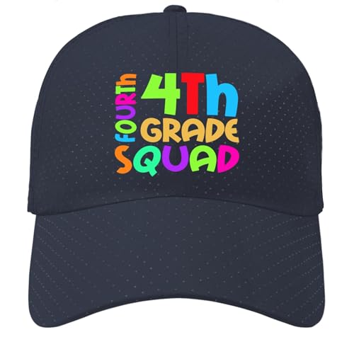 Made in US 4th Grade Squad Back to School Fourth Grade Boys Teacher Golf Hats Mesh Trucker Cap for Summer