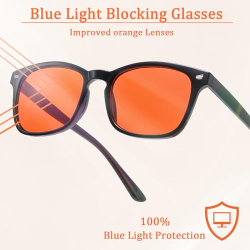 Blue Light Blocking Glasses Amber Gaming Glasses for Women Men Gaming Computer Glasses for Better Sleep/Eyes Strain4