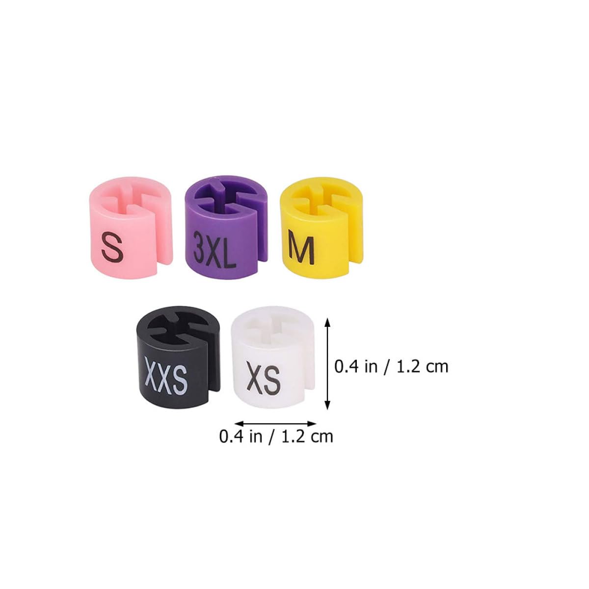 de Taille Étiquettes de 450 Pièces pour en Plastique Clair, Résistantes et Faciles à Identifier pour Magasin de Vêtements